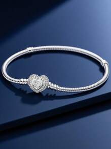 1Pc Glamorous 16-21CM Real Love Snake Bone Chain Bracelet For Women Girlfriend Gift Fine Ladies Jewellery - Silver - View 9