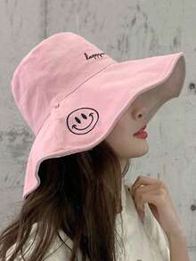 1pc Double-Sided, 3D Tailored, 11cm Wide Brim Hat, Face-Slimming, Adjustable, Soft & Comfortable, Breathable, Foldable & Portable, UV Protection, Floral Accent, Internal Soft Lining, Non-Deformable, Excellent For Photos, Fashionable & , Suitable For Back To School, Travel, Cycling, Outdoor, Hiking, Gatherings And More Occasions