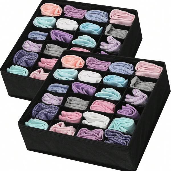 1 pieza Organizador de cajón de ropa interior blanco, dispensador organizador de ropa interior con 20 compartimentos, organizador de cajón de tela para dresser, caja de almacenamiento para calcetines, ropa interior, pañuelos, corbatas, decoraciones