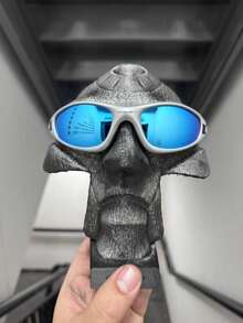 Retro Mechanical Straight Sport Sunglasses With Polarized UV Protection - 淺藍色 - 查看 2