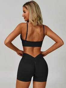 MASKERT Bộ đồ thể thao nữ 2 món, đồ tập gym, bộ yoga, bộ áo tank top tập chạy bộ, quần áo thể dục co giãn cao, thoáng khí, thoải mái thân thiện với da. - màu đen - Xem 2