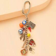 1 Pc Personalized  Geometric Heart Pendant Woven Bag Chain Bag Pendant - 金色 - 查看 4