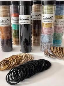 100个无缝发圈，简约百搭防滑弹力发圈，女士橡皮筋发圈，百搭螺旋纹理不伤发圈，100个装，发饰，发饰配件，女士发饰，秋季，旅行，美发工具，女士配件，美发用品，卷发，发圈，发圈，卷发配件，礼物，旅行，女士礼物，美发用品，圣诞礼物