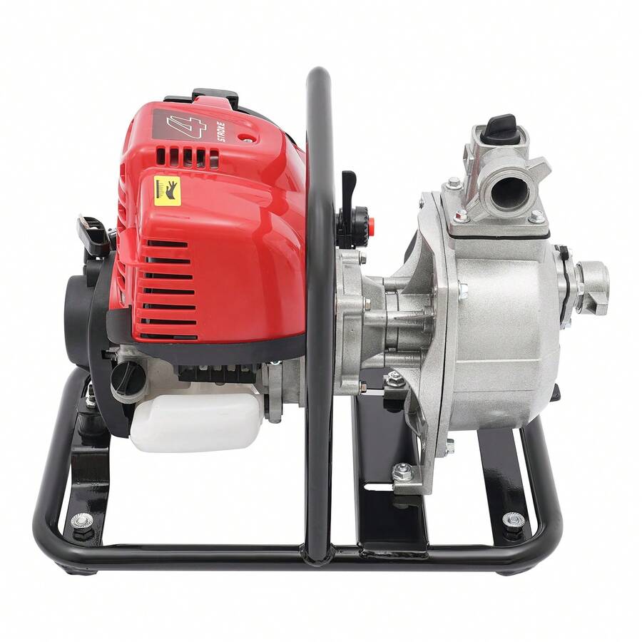 CNCEST Commercial Gasoline Engine Water Pump 4 Stroke 38CC 1 Inch Inlet Portable Gas-Powered Water Transfer Pump Air-Cooling Water Pump For Flood Gardening Irrigation