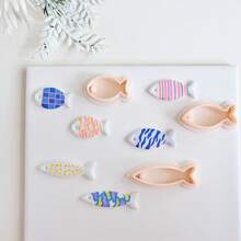 1/2/3 pezzi/set di piccoli stampi in argilla polimerica a forma di pesce per orecchini e creazione di gioielli, design a pendente a forma di pesce, stampi in argilla morbida per la realizzazione di ciondoli e decorazioni per collane, sagome 3D stampate a forma di animali con bordi affilati in PLA per orecchini - Pescare - Visualizzare 6
