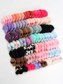 5/10/20/30/50/100 pièces Mini Houppette de poudre en velours, fabriquée en matériau de velours ultra doux, conçue pour le contouring, les yeux et les coins, convient à tous les types de peau. Accessoires cosmétiques, houppette de poudre, éponge de maquillage, prix abordable, peut être utilisée pour la décoration de la chambre, la coiffeuse, les voyages, la chambre à coucher et plus encore. Outils cosmétiques abordables, cadeau de Noël, cadeau pour elle - Multicolore - Voir 6