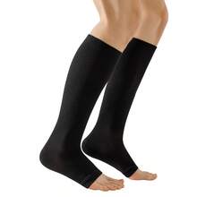 3 Pairs Women Compression Open Toe Socks, Nurse/Doctor Long Sock, Skin Color & Khaki, Simple Leg Socks - Multicolor - View 8