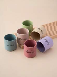 1pc Personalized Customization Name Baby Silicone Cup Solid Color Baby Tableware Portable Children Custom Water Bottles Winter Eve Gifts Back To School Winter Gift Ideas Boy Girl Valentine's Day Multi-Functional,Ornamental,Letter Exquisite,Stylish,Baby Fashion,Soft Squishy,Colorful,Cute Kawaii Adorable Unique,Customized Treasurefinds,Baby Gifts,Cutebaby For Children's Day,Multi-Functional,Ornamental,Letter,Stylish,Modern,Colorful,Cute,Adorable,Casual,Custom,Personalised,Unique,Customized,Ideal Gifts For Him,Ideal Gifts For Her,Halloween Edit,Back To School Fashion,Christmas Gift - Multicolor - View 4