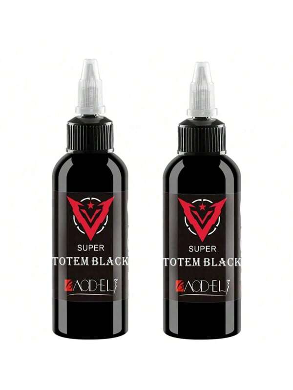 2pcs 4oz (120ml) Black Tattoo Ink, Friendly Pigment Concentrated Black Color For Tattooing