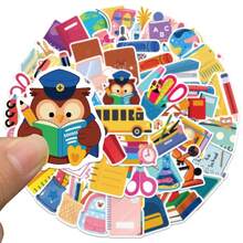 50PCS Multicolor Modern Science Stickers For Kids & Teachers, Decorative & Educational, Laptops, Back To School Stickers For Scrapbooking, First Day Of School Classroom Rewards Decorations Gift Decals - Pink - View 6
