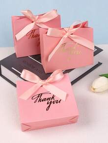 10 chiếc, Túi quà cảm ơn nhỏ 4,5x1,8x3,9 inch, Túi quà mini có nơ, Túi quà giấy họa tiết màu hồng, Thích hợp, Túi quà giấy nhỏ in lá vàng, Túi kẹo mini, Túi quà giấy nhỏ in lá vàng, Túi kẹo mini cho sinh nhật, Quà tặng Ngày của Mẹ, Quà tặng, Tiệc cô dâu, Đồ dùng cho tiệc tốt nghiệp - Hồng - Xem 10