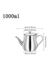 1pc Stainless Steel Oil Bottle, Leak-Proof Cooking Oil Dispenser, Kitchen Supplies Ounce Bottle - Multicolor - View 15