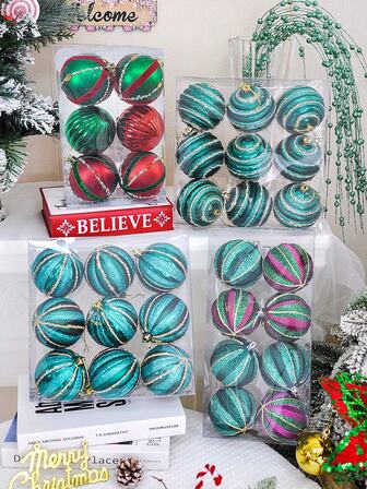 9 pezzi di palline di Natale multicolore utilizzate per decorare pareti interne ed esterne e alberi di Natale durante le festività natalizie, decorazioni per la casa, decorazioni natalizie, decorazioni per la stanza, inverno