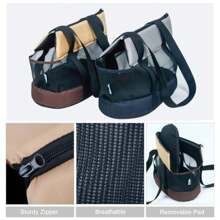 Large Portable Shoulder & Handheld Bag, Foldable Mesh Design Suitable For Medium/Small Cats & Dogs, Breathable Small Pet Carrier, Summer Pet Dog Bag, Shoulder Bag, Black Cat/Dog Carrier For Small Dogs