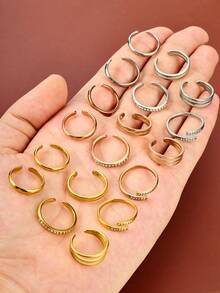 4pcs Adjustable Toe Rings, Women's Open Toe Rings, Knotted Toe Rings, Summer Beach Foot Jewelry, Inlaid Zirconia, Silver/Gold/Rose Gold - Multicolor - View 3