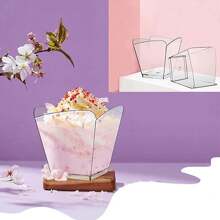 Disposable Plastic Mousse Dessert Cup, 4-Compartment Plates, Sauce Dish, Cake And Dessert Tray