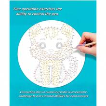 1 Książka Magia Połącz Kropki Rysowanie Liczb - Ćwiczenie Koncentracji i Kontroli nad Długopisem Gra Artystyczna Do Nauki, Rekreacji w Domu i Zabawy w Domu