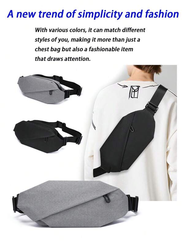 1pc Men's Waist Bag, Crossbody Bag, Casual Japanese Style Small Backpack, Chest Bag, Shoulder Bag, Lightweight And Minimalist For Outdoor Activities
