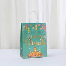 5 pezzi/10 pezzi/20 pezzi Borse regalo di Diwali con manici, colore e stile casuali, forniture per feste di Diwali, decorazione, confezione regalo per festival - Multicolore - Visualizzare 5