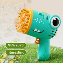 40-Hole Children's Electric Bubble Gun Toy, A Large Number Of Colorful Bubbles, Suitable For Parties, Birthdays And Outdoor Entertainment, Handheld Beach Sand Accessoriesbubble Liquid Included). - màu xanh lá - Xem 3