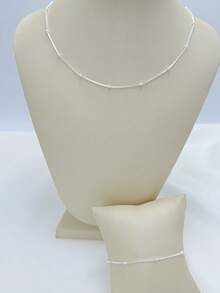 Women's 18k Gold And 925 Silver Plated Ball Necklace And Bracelet - 銀色 - 查看 7