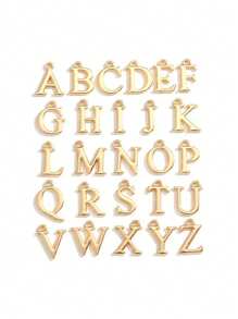 26 件字母串饰，首字母 A-Z 圆形双面珐琅字母串饰吊坠珠，适用于 DIY 个性化珠宝制作配件 - 彩色 - 查看 5