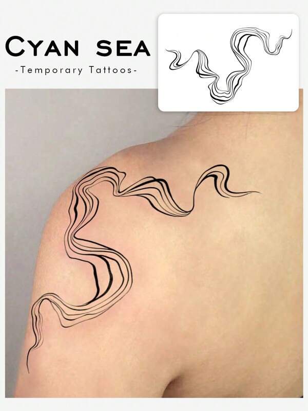 1/2pcs Waterproof Anti-Sweat Washable Non-Reflective Temporary Tattoo, Red Scarf & Ribbon Style, Suitable For People Daily Use