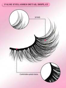 5 对半睫毛，附赠 2 克胶水，黑色带状柔软天然猫眼睫毛化妆工具延长蓬松仿貂皮睫毛，婚礼季，音乐节，派对条状睫毛，睫毛，睫毛，假睫毛 - 半眼睫毛 - 查看 4