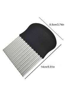 1pc Stainless Steel Potato Knife With Stainless Steel Blade And Plastic Handle, No Hand Injury, Wavy Cutter, Suitable For Cutting Shaped Ingredients, Suitable For Potatoes, Carrots And Other Vegetables, Household Kitchen Cutting Knife - Kitchen Accessories - Kitchen Utility Tools