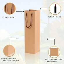 Bộ 7 túi đựng rượu nhiều màu sắc, chất liệu dày 250g, thích hợp làm quà tặng sinh nhật, quà cưới, quà kỷ niệm, túi dã ngoại mùa xuân, quà tặng nhiều màu sắc, phù hợp cho Giáng sinh và Ngày Valentine. - Túi đựng quà cốc đơn - Xem 5