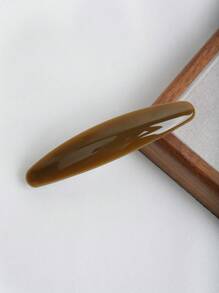 1 件装极简主义果冻纯色椭圆形一体式弹簧夹发夹，多功能发饰，适用于刘海、半马尾、发髻、爪夹、发夹、发夹、发夹、发夹