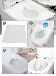 10Pcs/30Pcs/50Pcs Toilet Seat Covers Paper, Flushable Paper Toilet Seat Covers For Adults Potty Training, Travel Accessories For Public Restrooms, Airplane, Camping Travel Disposables Items Travel Hotel Essentials Outdoor Essentials Room Stuff Beach Travel Minis Periods Disposable Items Bathroom Accessories