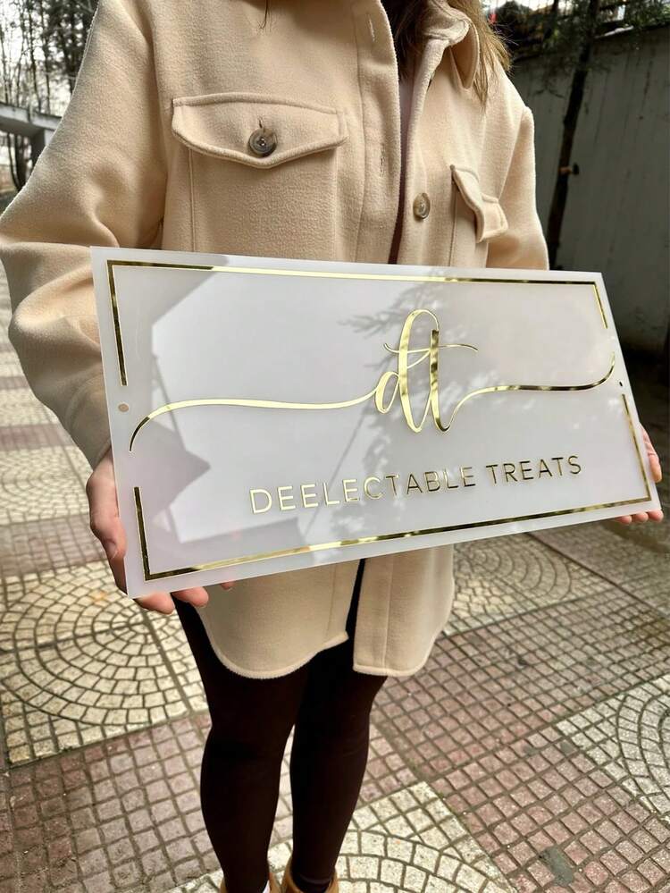 Customized Rectangular Nameplate, Acrylic Logo Signage, Frosted Acrylic Nameplate, Customized Commercial Signage, Personalized Nameplate, Custom Signage, Corporate Commercial Signage, Customized Rectangular Salon Decor Wall Signage, 3D Acrylic Commercial Signage | Customized Text Wall Signage | Rectangular Logo Signage | Hair Salon, Nail Studio, Beauty Clinic, Beauty Store Signage - Multicolor - View 3