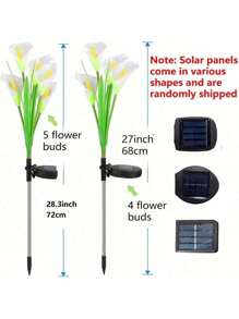 太阳能灯户外花园桩花灯防水，草坪灯，人造花装饰 1 件 LED 百合太阳能灯适用于露台、草坪、花园、庭院装饰万圣节圣诞节感恩节礼物