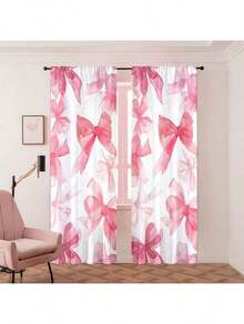 2 Rèm cửa sổ trang trí nơ màu hồng xanh dễ thương và ngọt ngào - Thiết kế túi thanh để đảm bảo sự riêng tư và dễ lắp đặt - Hoàn hảo cho trang trí phòng khách và phòng ngủ, có thể giặt bằng máy, rèm trang trí hình trái tim cho bé gái vào dịp Giáng sinh và năm mới - Nhiều màu - Xem 2