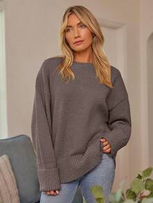 Women's Oversized Sweaters Fuzzy Chunky Warm Pullover Sweater/Vacation Outfits Women/Valentine Outfits For Women - 肉荳蔻 - 查看 4
