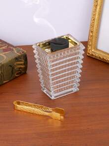 1 Pieza/1 Set Quemador de incienso de vidrio cuadrado único, estilo moderno y sencillo, soporte de incienso creativo. Úselo en la decoración del hogar, dormitorios, salas de estar (como centros de mesa), oficinas, pisos de yoga y fiestas para crear una atmósfera elegante.