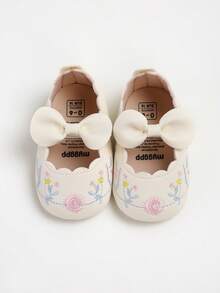 女婴玛丽珍鞋，防滑芭蕾平底鞋，公主裙鞋，新生儿学步鞋 - 白色 - 查看 8