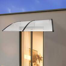Canopy For Front Door, 200 * 90cm, Transparent Pent Arch Canopy, Transparent Extremely Weather-Resistant, Protects Against Rain, Snow And UV Rays