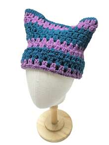 1 件男女通用手工钩针猫耳可拆卸别针金属流苏装饰朋克帽，Y2K 街头镂空条纹无檐帽，嘻哈时尚 - 彩色 - 查看 11