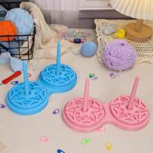 Dual Yarn Spinners Knitting Rotary Plastic Tools, Detachable Yarn Holders, Double Vertical Spinning Stand, Textile Wool Agri Flower Knitting Rotary Hand Knitting Tool 3D Printed