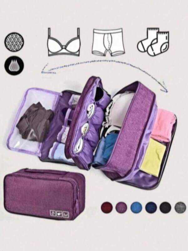 Travel Portable Storage Bag, Lightweight Zipper Organizer, Versatile Storage Bag For Underwear Travel Essentials Holiday Vacation Duffle Bag Luggage Suitcase Travel Bag For Women