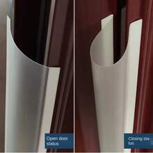 1.2m Long Door Jam Protector - Flexible Adhesive Waterproof Material For Safety, Suitable For Glass And Large Metal Doors, Red & White Plastic, Effectively Fills Gaps, Door Insulation Tape