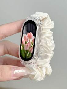 2-en-1 Serre-tête et étui de protection transparent compatible avec Xiaomi Mi Band 3/4/5/6/7/8/9/10, Band 3/4/5/6/8/9/10 NFC, convient aux femmes