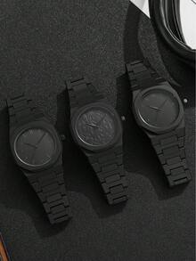 1pc Men's Fashion Casual Personalized Arabic Numeral Dial Quartz Watch, Suitable For Daily Wear Or As Holiday Gift - Multicolor - View 1