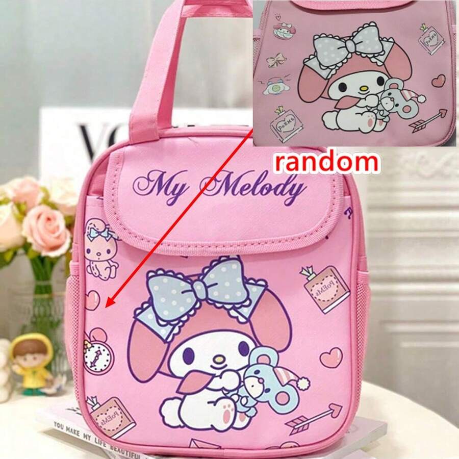 Sanrio 1pc   Cartoon Cute Thermal Lunch Bag, Large Capacity Lunch Box Tote Handbag, Outdoor Portable Picnic Food Container, Home Decor, Party & Christmas Storage - Multicolor - View 1