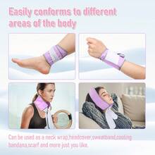 1 szt. Wielorazowy chłodzący okład na szyję, czoło, nadgarstki i kostki, ręcznik wielokrotnego użytku na upały, oddychający sprzęt do codziennego użytku dla mężczyzn, kobiet, przyjaciół, rodziny, sportu, szkoły, powrotu do szkoły, podróży, niezbędnych rzeczy w podróży, niezbędnych rzeczy w domu, spa, narzędzia do masażu, masaż, masażer, spa