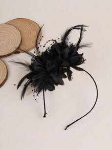 1pc Elegant European & American Style Feather Headpiece, Bridal Veil Hair Accessory For Party, Ball, Wedding Mini Hats Tiny Hats Derby Hat Fascinator Mini Top Hat Mini Cap, School Stuff, College, Gifts