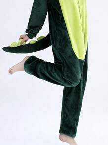 Pijama Enteriza de Dinosaurio para Mujer Invierno | Disfraz Caliente de Franela con Capucha Animal | Ropa de Dormir Cómoda y Divertida