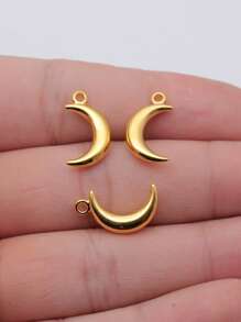 15 piezas/bolsa Dijes de luna de 18x10mm accesorios DIY para joyería, pulseras, collares, llaveros, aretes - luna - Ver 8